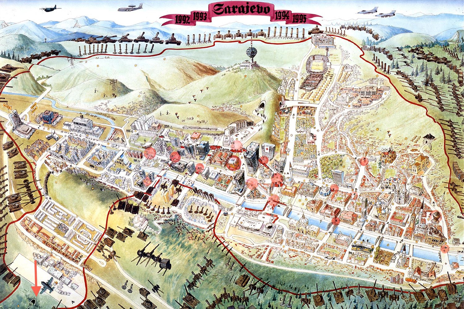 Mapa opkoljenog Sarajeva